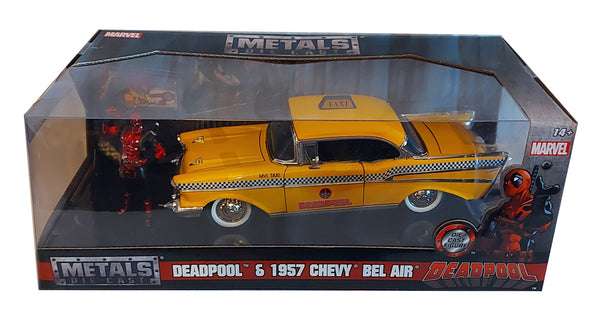 Embalagem Frente - Marvel - Deadpool com Táxi Chevy Bel Air de 1957 - CrossOversPT