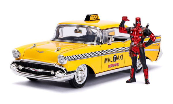 Modelo - Marvel - Deadpool com Táxi Chevy Bel Air de 1957 - CrossOversPT