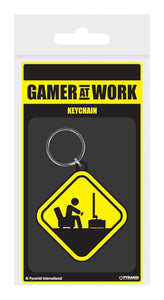Keychain - Attention Gamer At Work